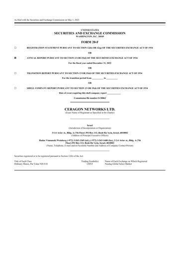 Thumbnail Ceragon Networks 20-F Annual Report 2022