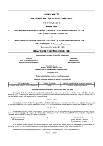 Thumbnail SolarEdge 10-Q Quarterly Report FY2023 