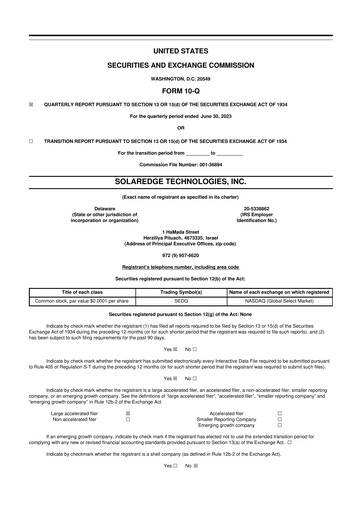 Thumbnail SolarEdge 10-Q Quarterly Report FY2023 