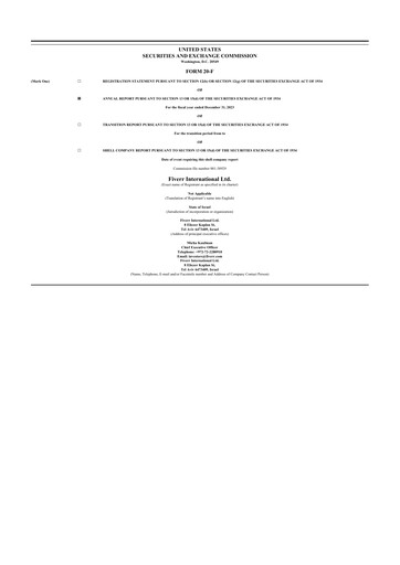 Thumbnail Fiverr 20-F Annual Report 2023