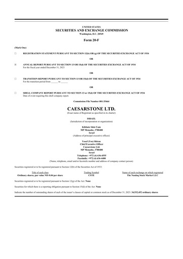 Thumbnail Caesarstone
 20-F Annual Report 2023