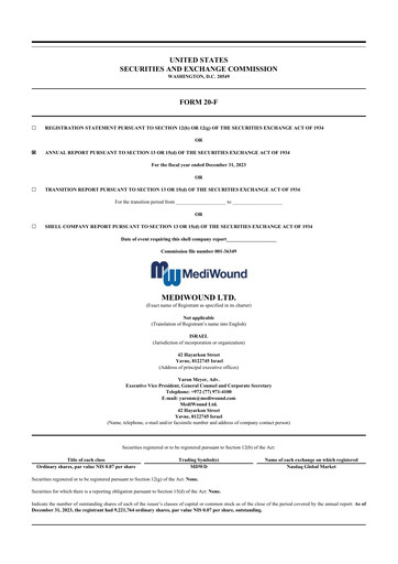 Thumbnail MediWound 20-F Annual Report 2023