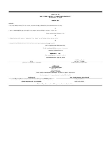 Thumbnail BioLineRx 20-F Annual Report 2023