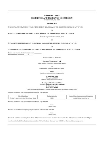 Thumbnail Perion Network 20-F Annual Report 2023