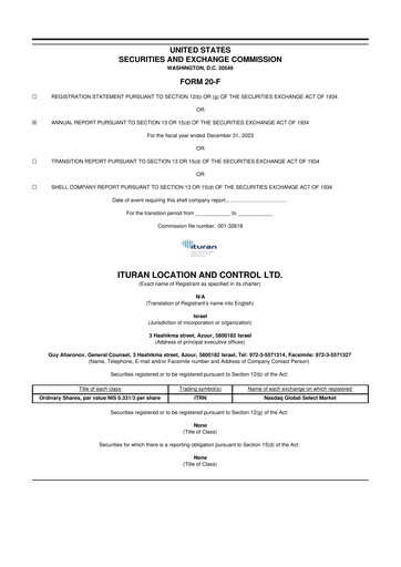 Miniature Ituran 20-F Rapport annuel 2023