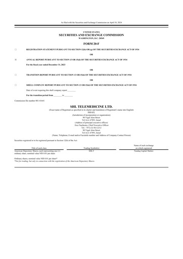 Thumbnail SHL Telemedicine 20-F Annual Report 2023