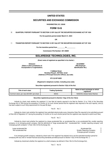 Thumbnail SolarEdge 10-Q Quarterly Report FY2024 