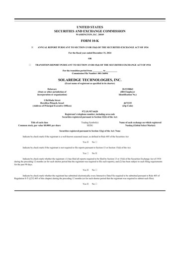 Thumbnail SolarEdge 10-K Annual Report 2024