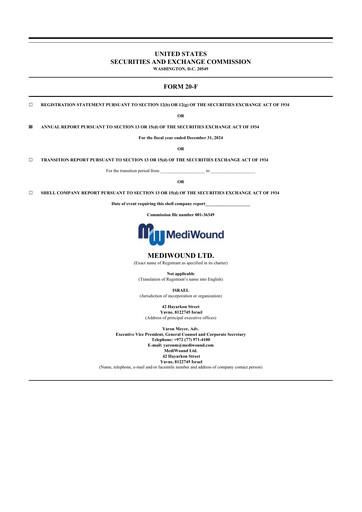 Thumbnail MediWound 20-F Annual Report 2024