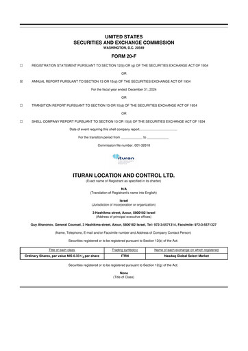 Miniature Ituran 20-F Rapport annuel 2024