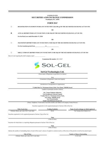 Thumbnail Sol-Gel Technologies 20-F Annual Report 2024