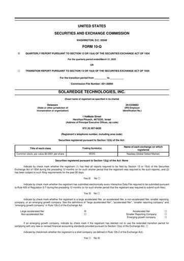 Thumbnail SolarEdge 10-Q Quarterly Report FY2025 