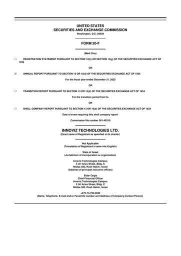 Thumbnail Innoviz Technologies 20-F Annual Report 2025