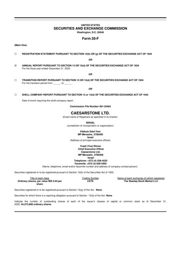 Thumbnail Caesarstone
 20-F Annual Report 2025