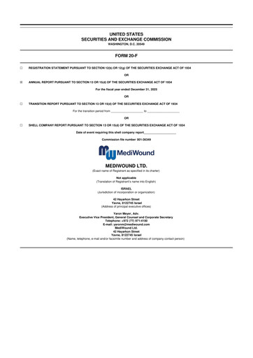 Thumbnail MediWound 20-F Annual Report 2025