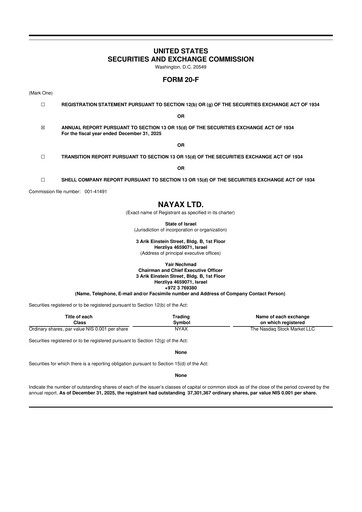 Thumbnail Nayax 20-F Annual Report 2025