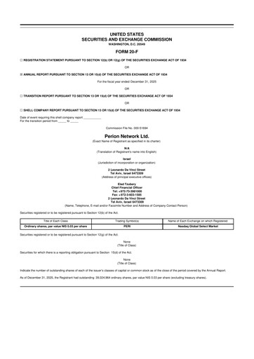 Thumbnail Perion Network 20-F Annual Report 2025