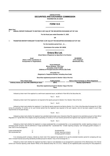 Thumbnail Entera Bio 10-K Annual Report 2025