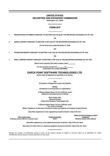 Thumbnail Check Point Software 20-F Annual Report 2025
