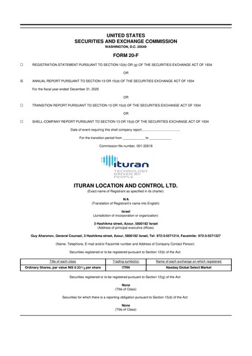 Thumbnail Ituran 20-F Annual Report 