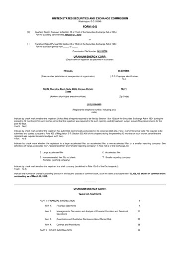 Thumbnail Uranium Energy
 10-Q Quarterly Report FY 