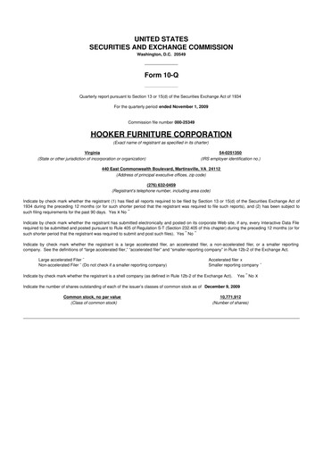 Thumbnail Hooker Furnishings 10-Q Quarterly Report FY 