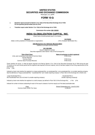 Thumbnail 	IGC Pharma 10-Q Quarterly Report FY 