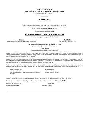 Thumbnail Hooker Furnishings 10-Q Quarterly Report FY2011 