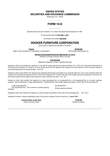 Thumbnail Hooker Furnishings 10-Q Quarterly Report FY2011 
