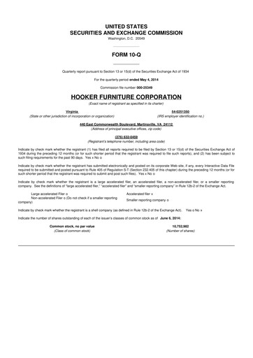 Thumbnail Hooker Furnishings 10-Q Quarterly Report FY2015 
