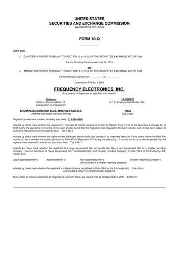 Thumbnail Frequency Electronics 10-Q Quarterly Report FY2015 