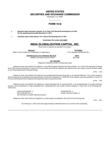 Thumbnail 	IGC Pharma 10-Q Quarterly Report FY2015 