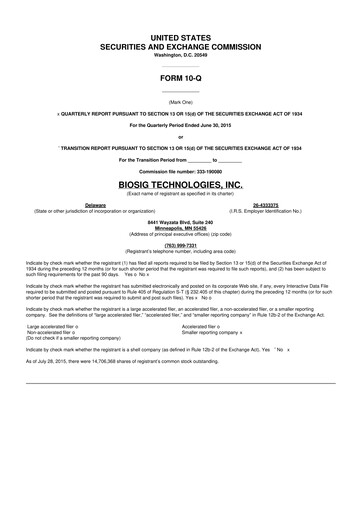 Thumbnail BioSig Technologies
 10-Q Quarterly Report FY2015 