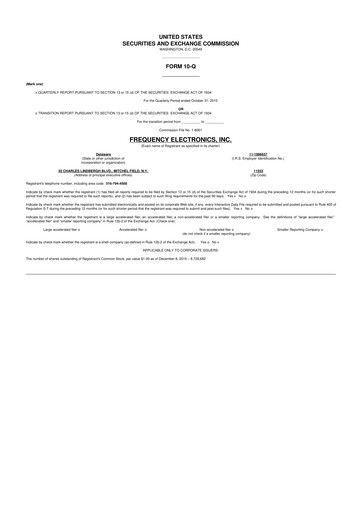Thumbnail Frequency Electronics 10-Q Quarterly Report FY2016 