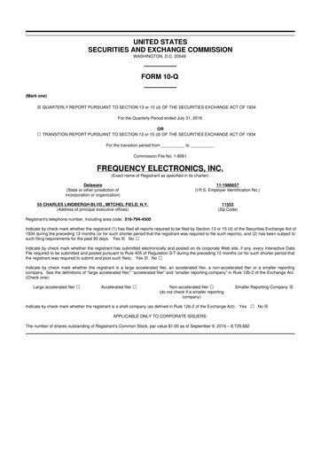 Thumbnail Frequency Electronics 10-Q Quarterly Report FY2017 