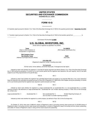 Thumbnail U.S. Global Investors 10-Q Quarterly Report FY2017 