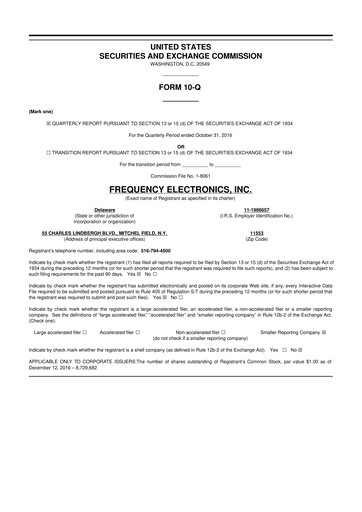 Thumbnail Frequency Electronics 10-Q Quarterly Report FY2017 