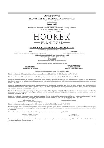 Thumbnail Hooker Furnishings 10-K Annual Report 2017