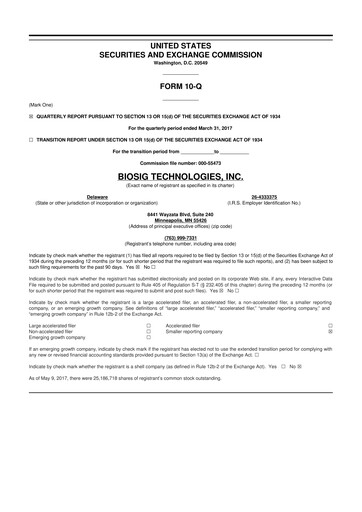 Thumbnail BioSig Technologies
 10-Q Quarterly Report FY2017 