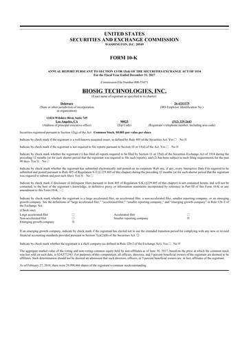 Thumbnail BioSig Technologies
 10-K Annual Report 2017