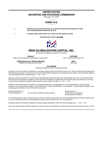 Thumbnail 	IGC Pharma 10-Q Quarterly Report FY2019 