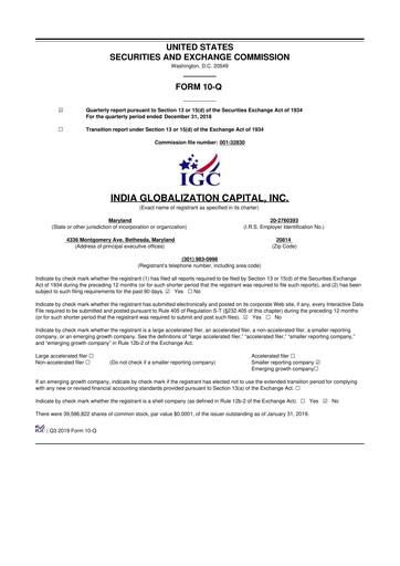 Thumbnail 	IGC Pharma 10-Q Quarterly Report FY2019 