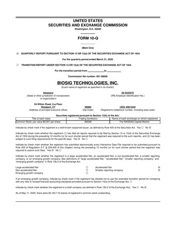 Thumbnail BioSig Technologies
 10-Q Quarterly Report FY2020 