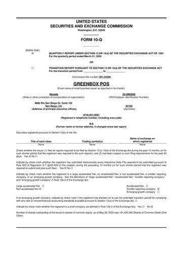 Vorschaubild Ryvyl Inc. 10-Q Quartalsbericht 2020 