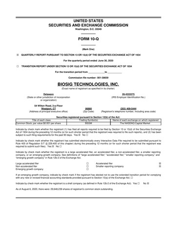 Thumbnail BioSig Technologies
 10-Q Quarterly Report FY2020 