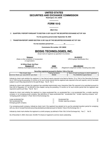 Thumbnail BioSig Technologies
 10-Q Quarterly Report FY2020 