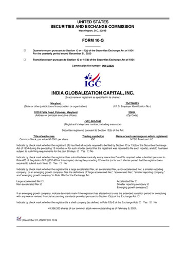Thumbnail 	IGC Pharma 10-Q Quarterly Report FY2021 