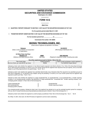 Thumbnail BioSig Technologies
 10-Q Quarterly Report FY2021 