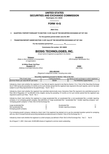 Thumbnail BioSig Technologies
 10-Q Quarterly Report FY2021 