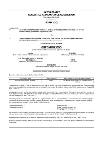 Vorschaubild Ryvyl Inc. 10-Q Quartalsbericht 2021 